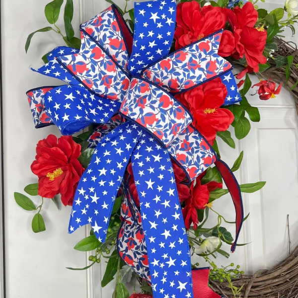 Door Decor^* Blooming Patriotism Wreath