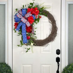 Door Decor^* Blooming Patriotism Wreath