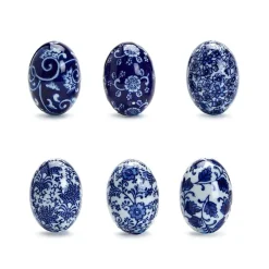 Easter^Two's Company Blue And White Hand-Painted Eggs