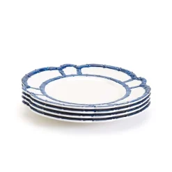 Kitchen & Dining^Two's Company Blue Bamboo Touch Dinner Plate, Set Of 4
