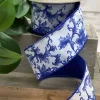 Spring^D. Stevens Blue Chinoiserie Ribbon, 2.5" X 10Yd