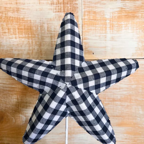 Picks^Liberty Floral Blue Gingham Star Pick