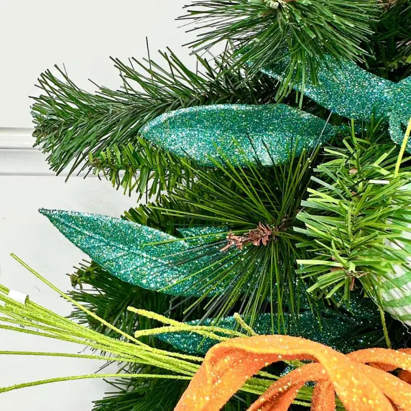 Floral^Direct Export Co. Blue Green Bayleaf Glitter Spray