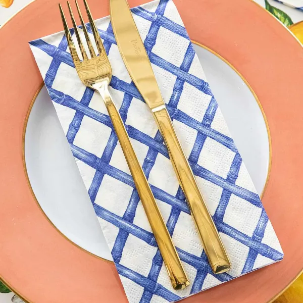 Party Diy^Hester & Cook Blue Lattice Guest Napkin Set
