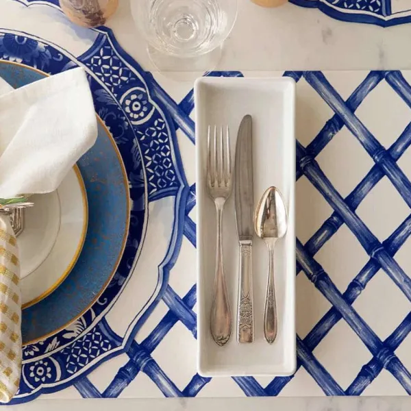 Spring^Hester & Cook Blue Lattice Placemat Sheets
