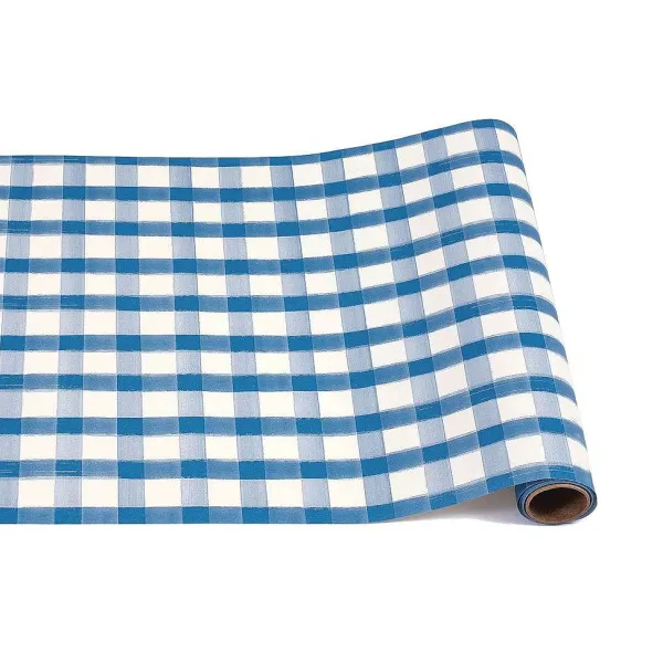 Kitchen & Dining^Hester & Cook Blue Painted Check Runner