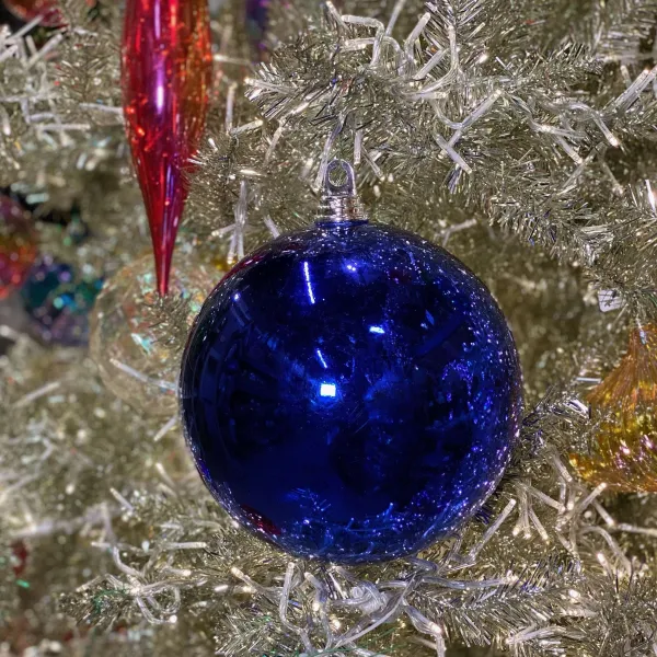 Ball Ornaments^Farrisilk Blue Shiny Ball Ornament, 4"