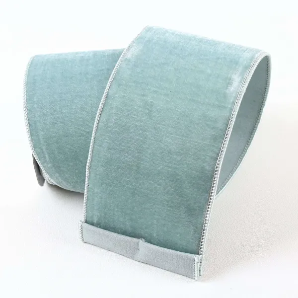 Spring Ribbon^Farrisilk Blue Velvet Ribbon, 4" X 10Yd