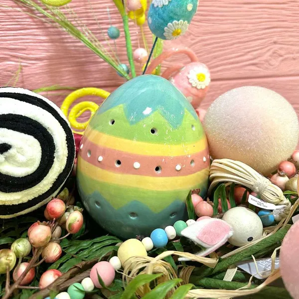 Table Decor^180 Degrees Blush Flocked Eggs