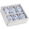 Focal Points^RAZ Box Of 6 Blue Floral Eggs