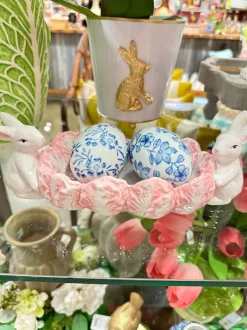 Figurines^RAZ Box Of 6 Blue Floral Eggs