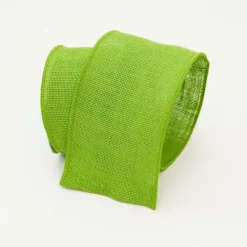 St. Patrick's Day^Farrisilk Bright Lime Burlap, 4" X 10Yd