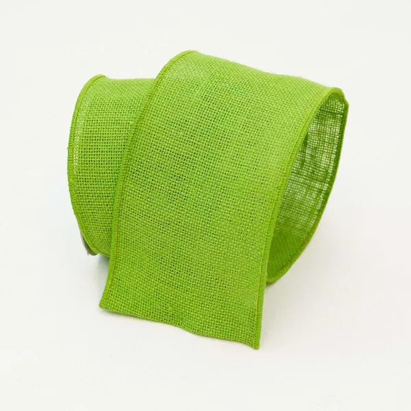 Ribbon^Farrisilk Bright Lime Burlap, 4" X 10Yd