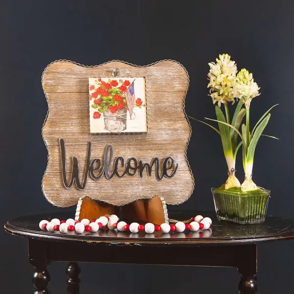 Table Decor^The Round Top Collection Bucket Of Geraniums Mini Gallery Art