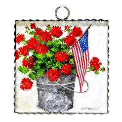 Table Decor^The Round Top Collection Bucket Of Geraniums Mini Gallery Art