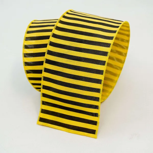 Spring^Farrisilk Bumblebee Stripe Ribbon 4"X10Yd