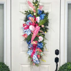 Door Decor^* Bunny Ears And Easter Cheers Teardrop