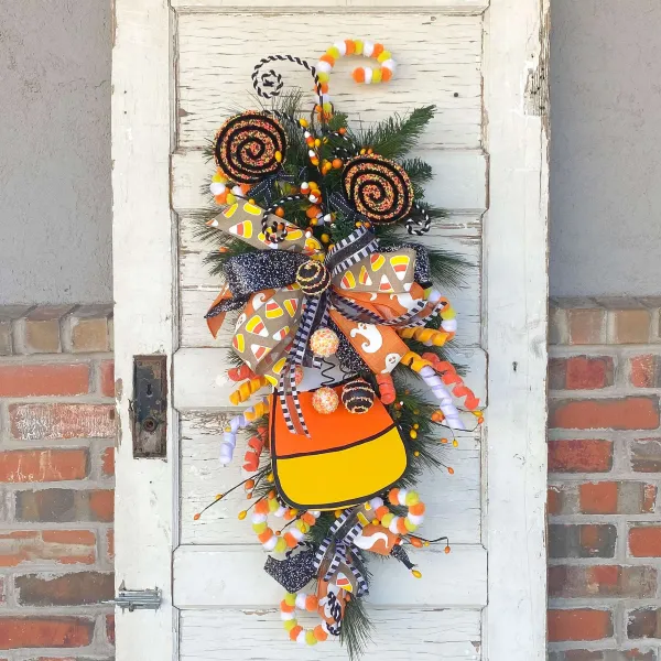 Picks^Liberty Floral Candy Corn Frizzy Curly Pick