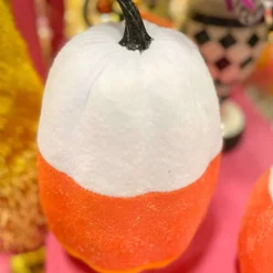 Table Decor^Liberty Floral Candy Corn Pumpkin-Large