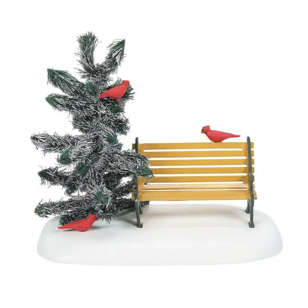 Table Decor^Department 56 Cardinal Christmas Bench Dept. 56 Village