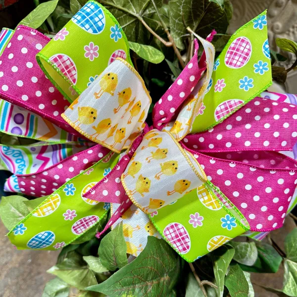 Creations^* Cayce Easter Chick Embellishment Bow, Large