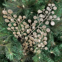 Floral Decor^Regency Champagne Glitter Mini Leaf Spray