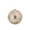 Happy New Year^Regency Champagne Iced Metallic Ball Ornament, 6"