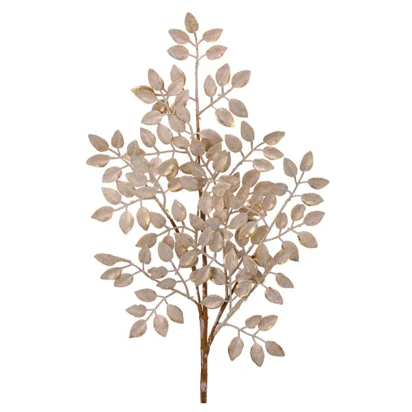Sprays^Regency Champagne Sequin Leaf Spray