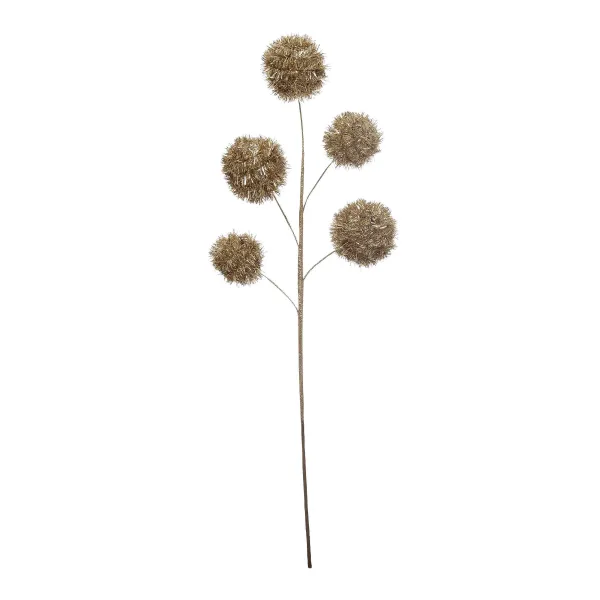 Floral^Creative Coop Champagne Tinsel Ball Pick