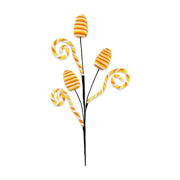 Floral^Liberty Floral Chenille Candy Corn Curly Spray