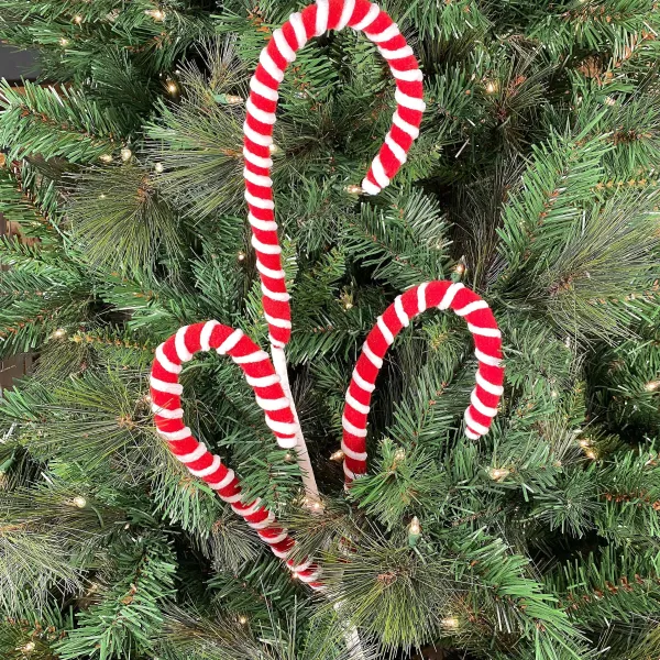 Sprays^Liberty Floral Chenille Peppermint Candy Cane Spray