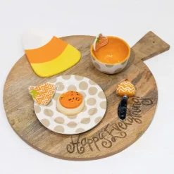 Table Decor^Coton Colors Chevron Pumpkin Appetizer Spreader By Happy Everything!