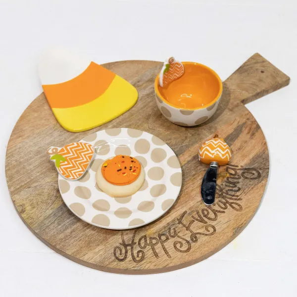 Kitchen & Dining^Coton Colors Chevron Pumpkin Embellishment Plate By Happy Everything!