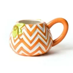 Kitchen & Dining^Happy Everything Chevron Pumpkin Shaped Mug By !
