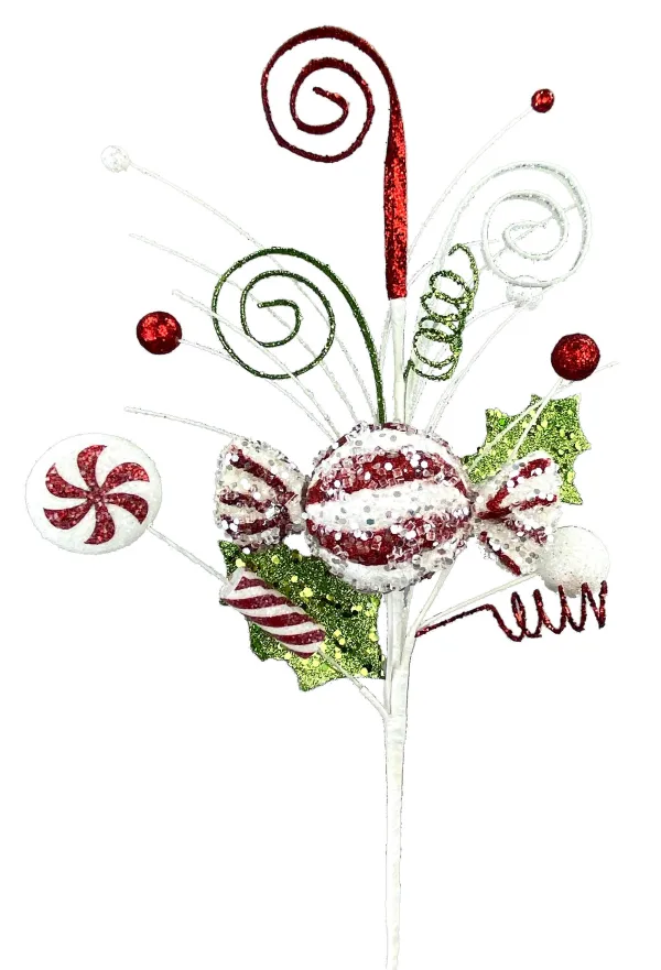 Picks^Liberty Floral Christmas Candy Mix Curly Pick