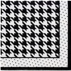 Party Diy^Sophistiplate Cocktail Napkin, Blanc & Noir