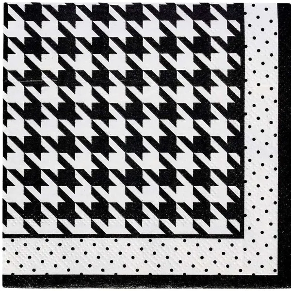 Spring^Sophistiplate Cocktail Napkin, Blanc & Noir