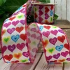 Ribbon^D. Stevens Colorful Hearts On White Ribbon With Pink Edge, 1.5" X 10Yd