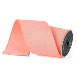 Ribbon^Farrisilk Coral Dupion Ribbon, 4" X 10Yd