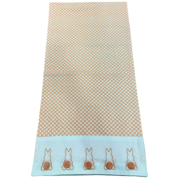 Easter^Two's Company Cottontail Table Runner With Bunny Pom Pom