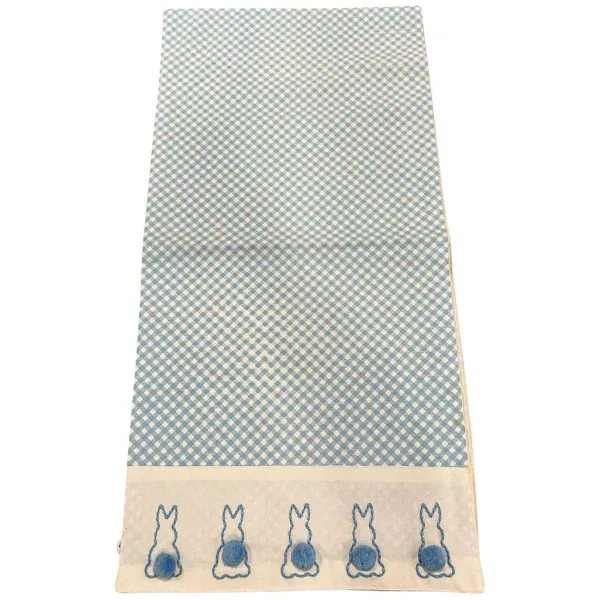 Easter^Two's Company Cottontail Table Runner With Bunny Pom Pom
