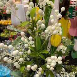 Spring Sprays^Liberty Floral Cream Berry Leaf Spray
