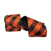 Ribbon^D. Stevens Diagonal Black And Orange Check Ribbon, 4" X 10Yd