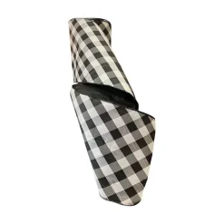 Ribbon^D. Stevens Diagonal Check Black And White Ribbon, 8" X 10Yd