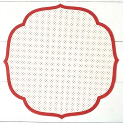Kitchen & Dining^Hester & Cook Die Cut Red Swiss Dot Placemat Sheets
