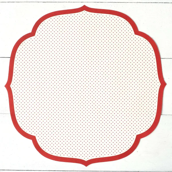 Kitchen & Dining^Hester & Cook Die Cut Red Swiss Dot Placemat Sheets