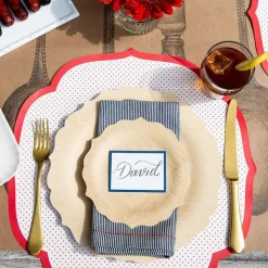 Kitchen & Dining^Hester & Cook Die Cut Red Swiss Dot Placemat Sheets