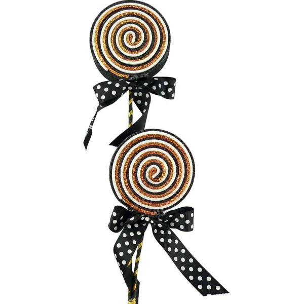 Picks^Liberty Floral Double Glitter Lollipop Bow Pick