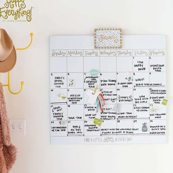 Wall Decor^Happy Everything Dry Erase Mini Calendar By !