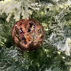 Spring^Farrisilk Dusty Rose Shiny Ball Ornament, 4"